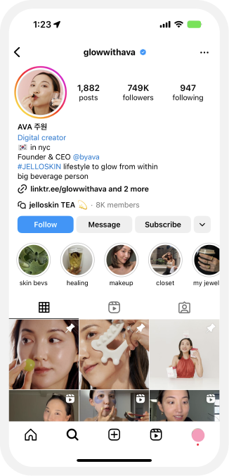 @glowwithava on Instagram